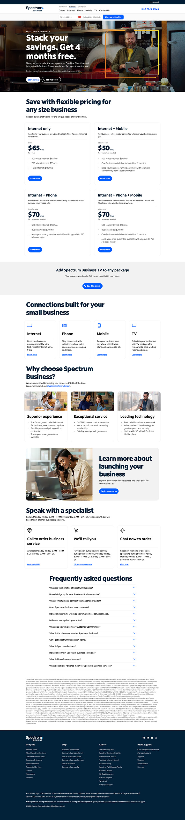 Spectrum Business Small Business Homepage